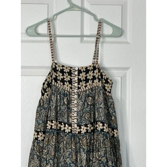 Natural Life Womens Floral Print Boho Maxi Sun Dress Cotton Lined Size Small - Picture 3 of 12